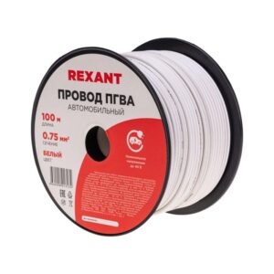 Провод ПГВА 0.75 Б бухта (м) Rexant 01-6501 оптом купить цена
