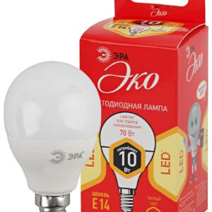 Лампочка светодиодная ЭРА RED LINE ECO LED P45-10W-827-E14 E14 / Е14 10Вт шар теплый белый свет купить оптом недорого