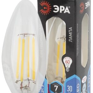 Лампочка светодиодная ЭРА F-LED B35-7W-840-E14 Е14 / Е14 7Вт филамент свеча нейтральный белый свет купить оптом недорого