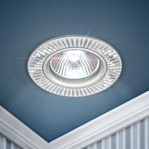 Встраиваемый светильник алюминиевый ЭРА KL32 AL/SL/1 MR16 12V 50W серебро купить оптом недорого