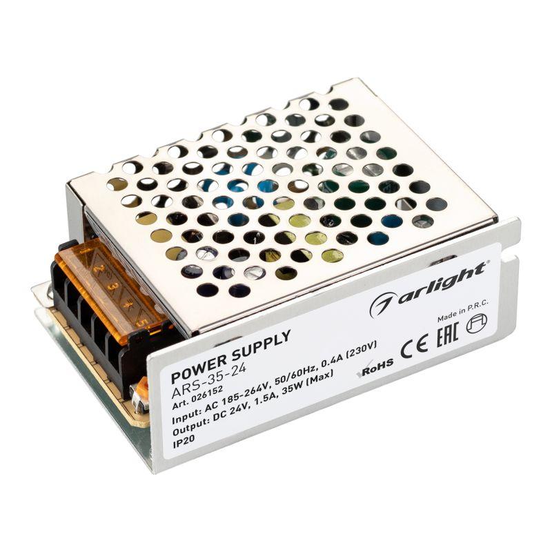 Блок питания ARS-35-24 24В 1.5А 35Вт IP20 сетка 2 года Arlight 026152 купить оптом выгодно Блок питания ARS-35-24 24В 1.5А 35Вт IP20 сетка 2 года Arlight 026152 оптом купить цена