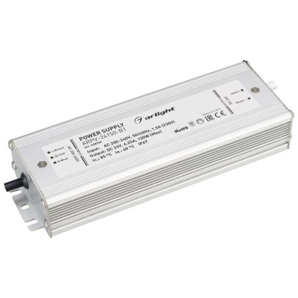 Блок питания ARPV-24150-B1 24В 6.3А 150Вт IP67 метал. 3 года Arlight 028789 оптом купить цена