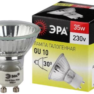 Лампочка галогенная ЭРА GU10-JCDR (MR16)-35W-230V GU10 35Вт софит теплый белый свет купить оптом недорого