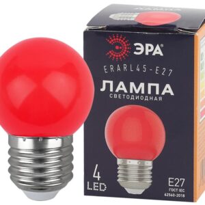 Лампочка светодиодная ЭРА STD ERARL45-E27 E27 / Е27 1Вт шар красный для белт-лайт купить оптом недорого