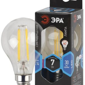 Лампочка светодиодная ЭРА F-LED P45-7W-840-E14 E14 / Е14 7Вт филамент шар нейтральный белый свет купить оптом недорого