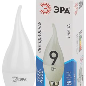 Лампочка светодиодная ЭРА STD LED BXS-9W-840-E14 E14 / Е14 9Вт свеча на ветру нейтральный белый свет купить оптом недорого