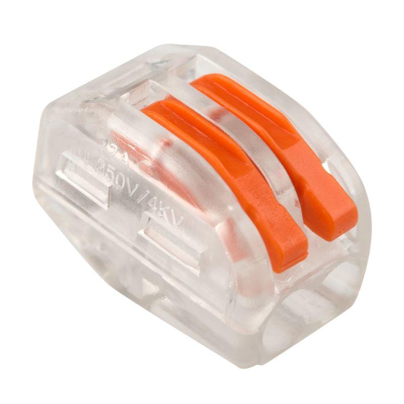 Клемма строительно-монтажная СМК 222-412 2-проводная 0.08-2.5/4кв.мм прозр. (уп.50шт) Rexant 07-5252-1 купить оптом выгодно Клемма строительно-монтажная СМК 222-412 2-проводная 0.08-2.5/4кв.мм прозр. (уп.50шт) Rexant 07-5252-1 оптом купить цена