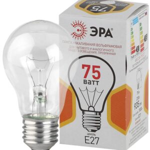 Лампочка ЭРА A50 75Вт Е27 / E27 230В груша прозрачная цветная упаковка купить оптом недорого