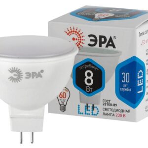Лампочка светодиодная ЭРА STD LED MR16-8W-840-GU5.3 GU5.3 8Вт софит нейтральный белый свет купить оптом недорого