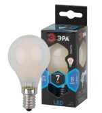 Лампочка светодиодная ЭРА F-LED P45-7W-840-E14 frost Е14 / E14 7Вт филамент шар матовый нейтральный белый свет купить оптом недорого