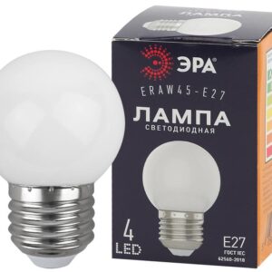 Лампочка светодиодная ЭРА STD ERAW45-E27 E27 / Е27 1Вт шар белый для белт-лайт купить оптом недорого
