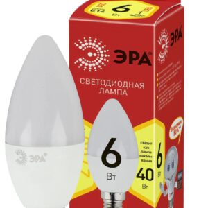 Лампочка светодиодная ЭРА RED LINE ECO LED B35-6W-827-E14 E14 / Е14 6Вт свеча теплый белый свет купить оптом недорого