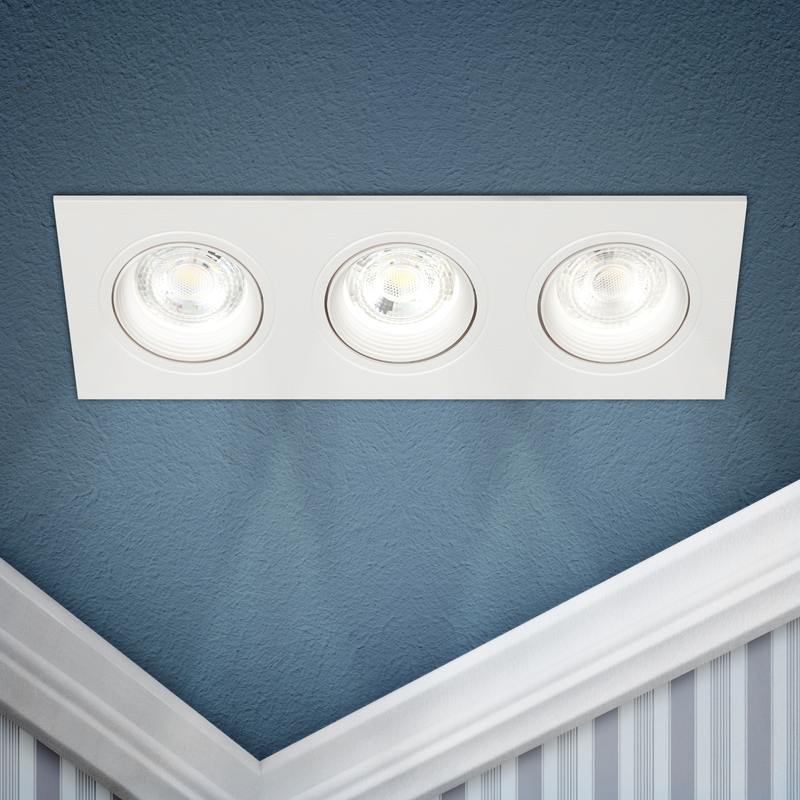 Встраиваемый светильник декоративный ЭРА KL92-3 WH MR16/GU5.3 белый Встраиваемый светильник декоративный ЭРА KL92-3 WH MR16/GU5.3 белый