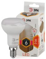 Лампочка светодиодная ЭРА STD LED R50-6W-827-E14 Е14 / Е14 6Вт рефлектор теплый белый свет купить оптом недорого