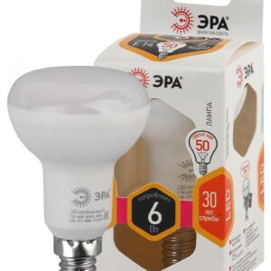 Лампочка светодиодная ЭРА STD LED R50-6W-827-E14 Е14 / Е14 6Вт рефлектор теплый белый свет купить оптом недорого