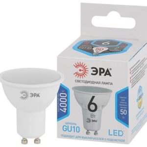 Лампочка светодиодная ЭРА STD LED MR16-6W-840-GU10 GU10 6 Вт софит нейтральный белый свет купить оптом недорого