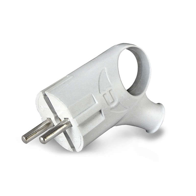 Вилка электрическая угловая 16А 250В с заземл. с ушком бел. (еврослот) UNIVersal А112 купить оптом выгодно Вилка электрическая угловая 16А 250В с заземл. с ушком бел. (еврослот) UNIVersal А112 оптом купить цена