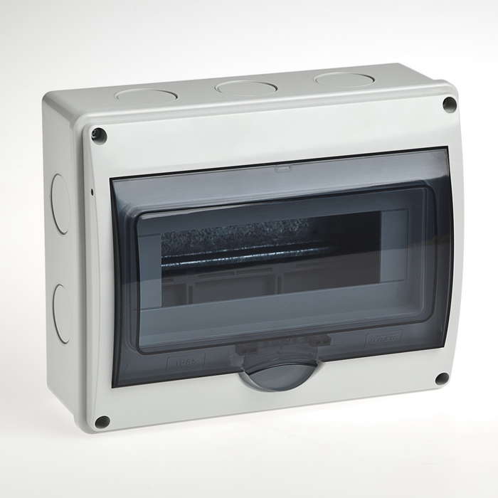 Бокс ОП Тусо 10мод. (4в) IP65 сер./дым. двер. Рувинил 69011 купить оптом выгодно Бокс ОП Тусо 10мод. (4в) IP65 сер./дым. двер. Рувинил 69011 оптом купить цена