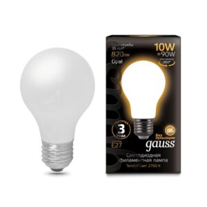 Лампа светодиодная филаментная Black Filament 10Вт A60 грушевидная матовая 2700К тепл. бел. E27 820лм GAUSS 102202110 оптом купить цена