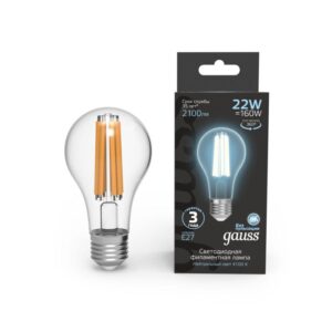 Лампа светодиодная филаментная Black Filament 22Вт A70 грушевидная 4100К нейтр. бел. E27 2100лм GAUSS 102902222 оптом купить цена