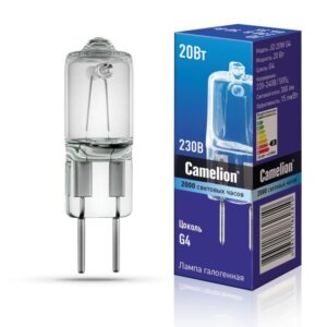 Лампа галогенная JD 20Вт капсула g4 3000К 240В g4 Camelion 10405 оптом купить цена
