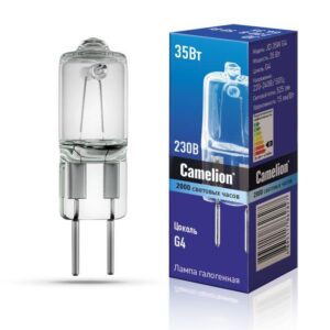 Лампа галогенная JD 35Вт капсула g4 3000К 240В Camelion 10406 оптом купить цена