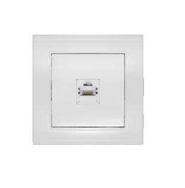 Розетка компьютерная 1-м СП Бриллиант бел. UNIVersal 7947601 оптом купить цена