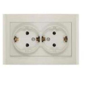 Розетка 2-м СП Бриллиант 16А IP20 с заземл. сл. кость UNIVersal 7948752 оптом купить цена