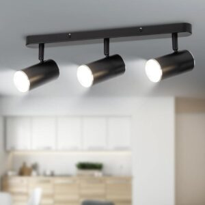 Светильник настенно-потолочный спот ЭРА OL35-3 BK MR16 GU10 IP20 черный хром купить оптом недорого