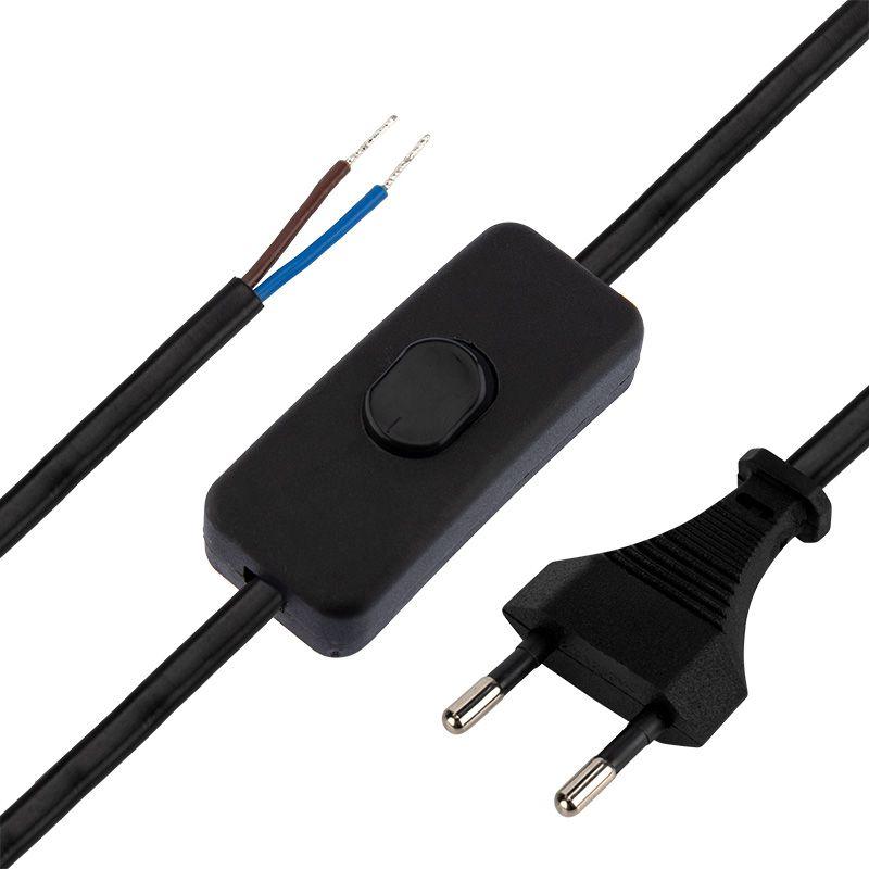 Шнур сетевой 1.8м с выключателем ШВВП 2х0.75 черн. Rexant 11-1134 купить оптом выгодно Шнур сетевой 1.8м с выключателем ШВВП 2х0.75 черн. Rexant 11-1134 оптом купить цена