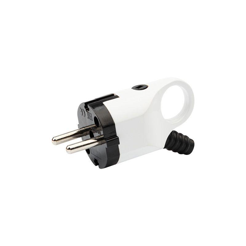 Вилка угловая 16А с заземл. евро стандарт с ушком (кольцом) бел./черн. Rexant 11-8952 купить оптом выгодно Вилка угловая 16А с заземл. евро стандарт с ушком (кольцом) бел./черн. Rexant 11-8952 оптом купить цена