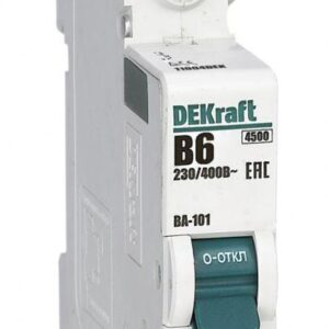 Выключатель автоматический модульный 1п B 6А 4.5кА ВА-101 DEKraft 11004DEK оптом купить цена