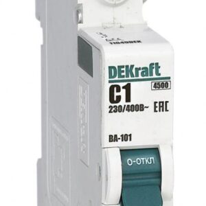 Выключатель автоматический модульный 1п C 1А 4.5кА ВА-101 DEKraft 11049DEK оптом купить цена