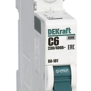 Выключатель автоматический модульный 1п C 6А 4.5кА ВА-101 DEKraft 11052DEK оптом купить цена