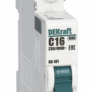 Выключатель автоматический модульный 1п C 16А 4.5кА ВА-101 DEKraft 11054DEK оптом купить цена