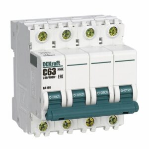 Выключатель автоматический модульный 4п C 63А 4.5кА ВА-101 DEKraft 11096DEK оптом купить цена