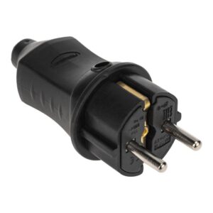 Вилка прямая влагозащ. 16А IP44 230В 2P+PE каучук черн. PROCONNECT 111-001-4 оптом купить цена