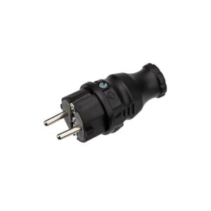 Вилка прямая влагозащ. с/з 16А IP44 каучук Rexant 111-001 оптом купить цена