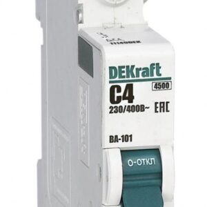 Выключатель автоматический модульный 1п C 4А 4.5кА ВА-101 DEKraft 11149DEK оптом купить цена
