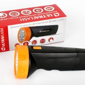 Фонарь аккумуляторный LED3829 9LED аккум. SLA 220В пластик. черн./желт. (кор.) Ultraflash 11240 оптом купить цена
