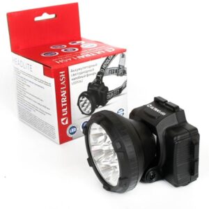 Фонарь аккумуляторный налобный LED5362 7LED 2 режима 220В пластик. черн. (бокс) Ultraflash 11256 оптом купить цена