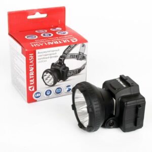 Фонарь аккумуляторный налобный LED5365 5LED 2 режима 220В пластик. черн. (бокс) Ultraflash 11648 оптом купить цена