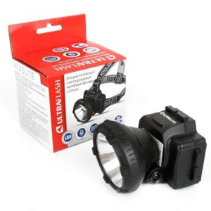 Фонарь аккумуляторный налобный LED5366 LED 2 режима 220В пластик. черн. (бокс) Ultraflash 11649 оптом купить цена