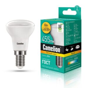 Лампа светодиодная LED6 R50/830/E14 6Вт 3000К тепл. бел. E14 455лм 220-240В Camelion 11658 оптом купить цена