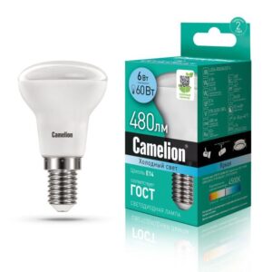Лампа светодиодная LED6 R50/845/E14 6Вт 4500К бел. E14 480лм 220-240В Camelion 11659 оптом купить цена