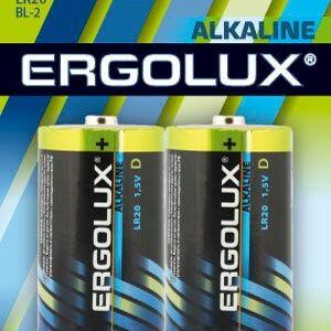 Элемент питания алкалиновый D/LR20 1.5В Alkaline BL-2 (блист.2шт) Ergolux 11752 оптом купить цена