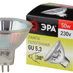 Лампочка галогенная ЭРА GU5.3-JCDR (MR16)-50W-230V-CL GU5.3 50Вт софит теплый белый свет купить оптом недорого