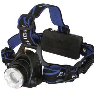 Фонарь аккумуляторный налобный E150 CREE 3Вт фокус 3 режима 220В пластик. черн. (бокс) Ultraflash 12188 оптом купить цена