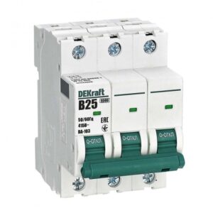 Выключатель автоматический модульный 3п B 25А 6кА ВА-103 DEKraft 12243DEK оптом купить цена