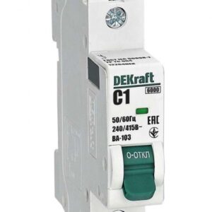 Выключатель автоматический модульный 1п C 1А 6кА ВА-103 DEKraft 12264DEK оптом купить цена